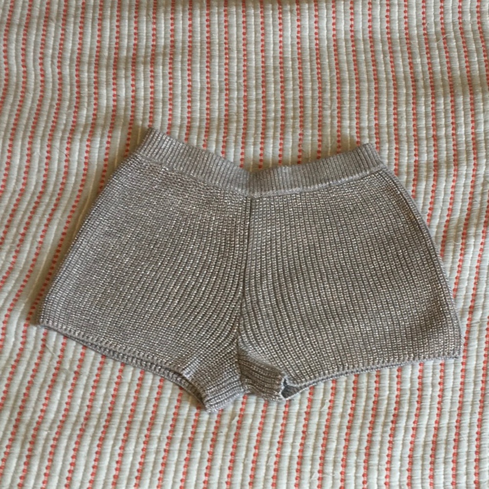 Silver sparkle booty shorts